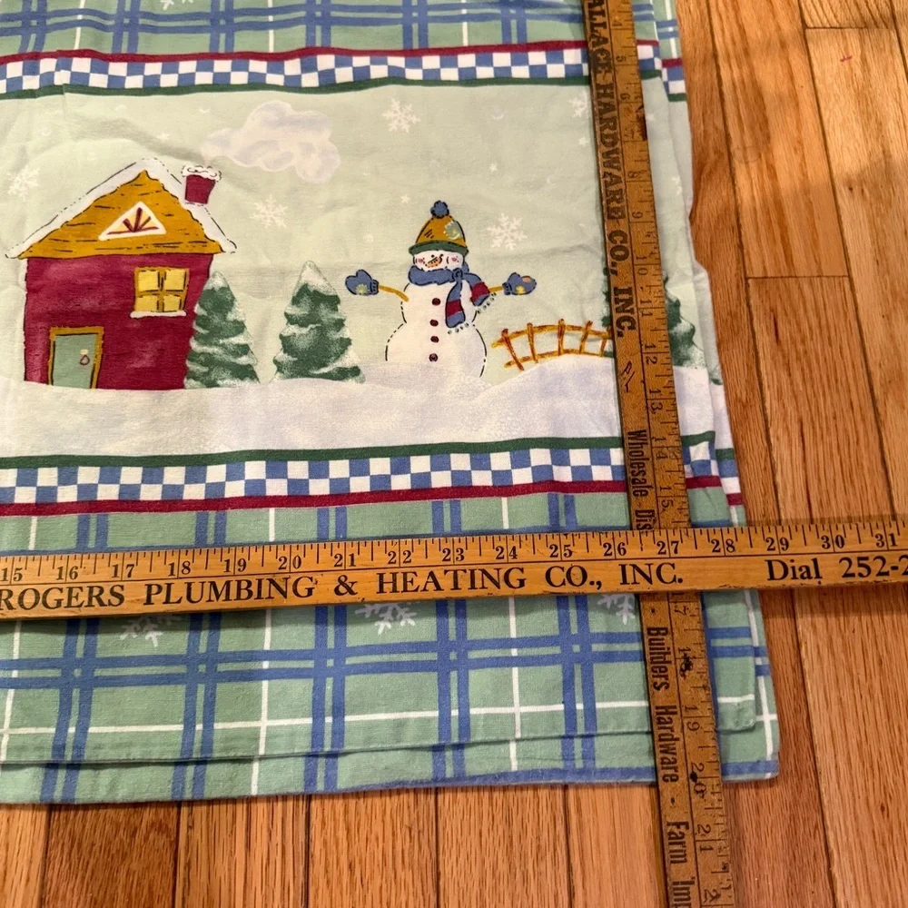 VTG Festive Snowman Holiday Cotton Flannel Winter Cozy Clean Pillowcases